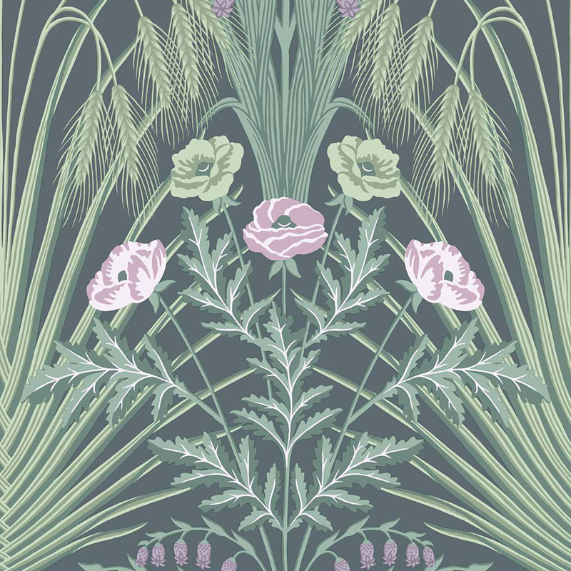 Cole and Son Bluebell Sage On Charcoal Wallpaper 115/3009.cs.0