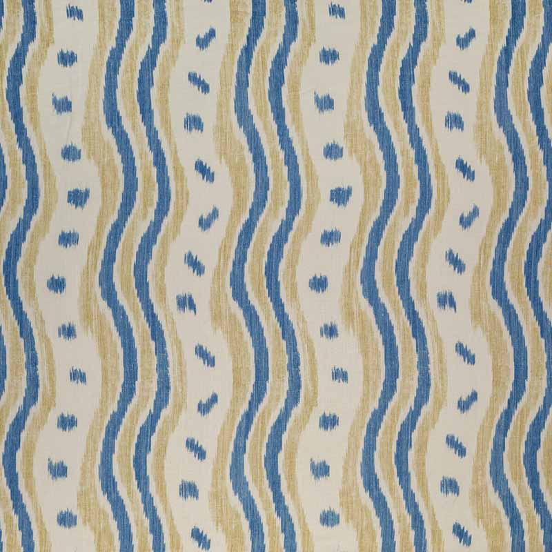 Lee Jofa Ikat Stripe Blue Yellow Fabric Off Samples