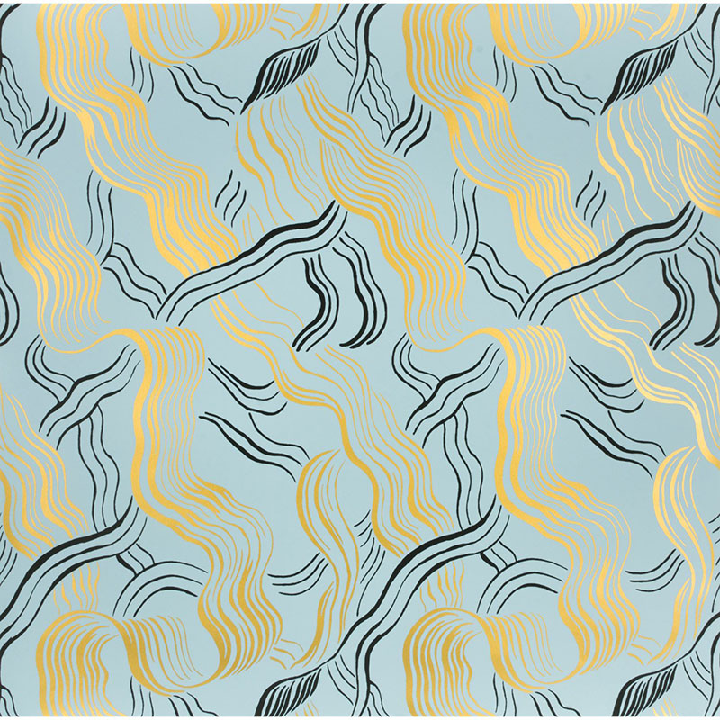 GWP-3504.548 Jubilee - Blue/Gold/Blk - Groundworks Wallpaper