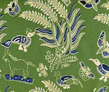 China Seas Malay Batik Mount Desert Green Fabric 2320-08