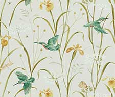 Sanderson Kingfisher & Iris Teal/Amber Fabric DNTF226731
