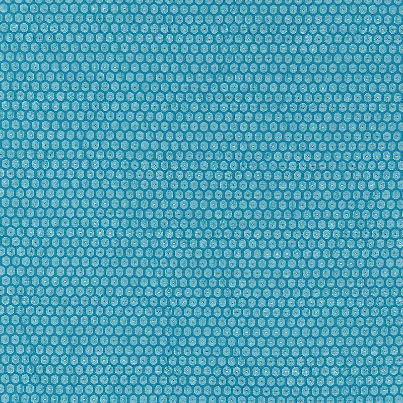 Grey Watkins Honeycomb Weave Turquoise Fabric GW 000527209