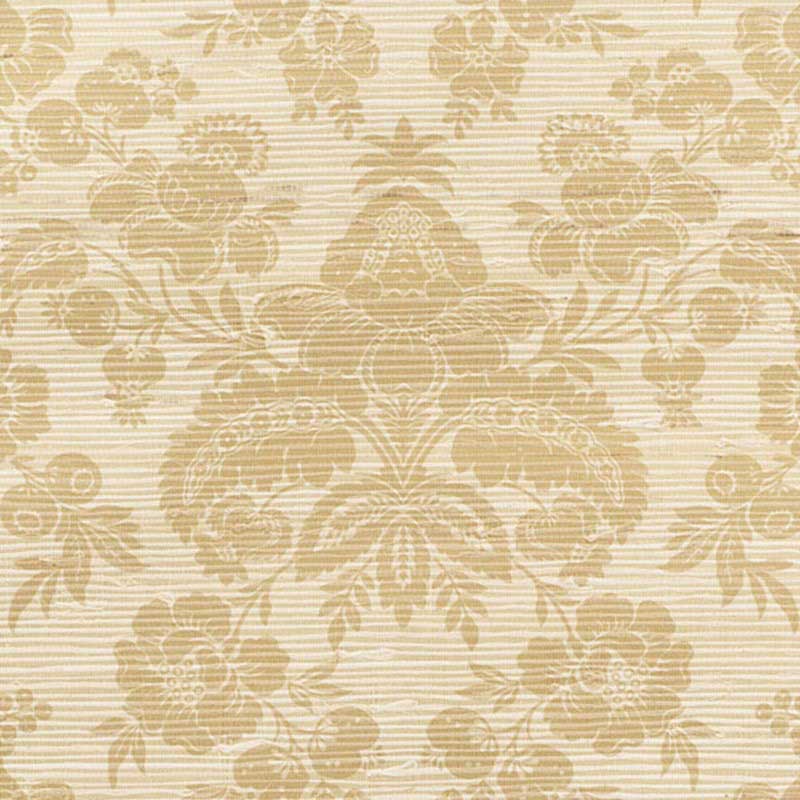 Schumacher Simone Damask Grasscloth Gold Wallpaper 5010121