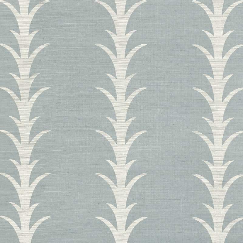 Schumacher Acanthus Stripe Chambray Wallpaper 5006056