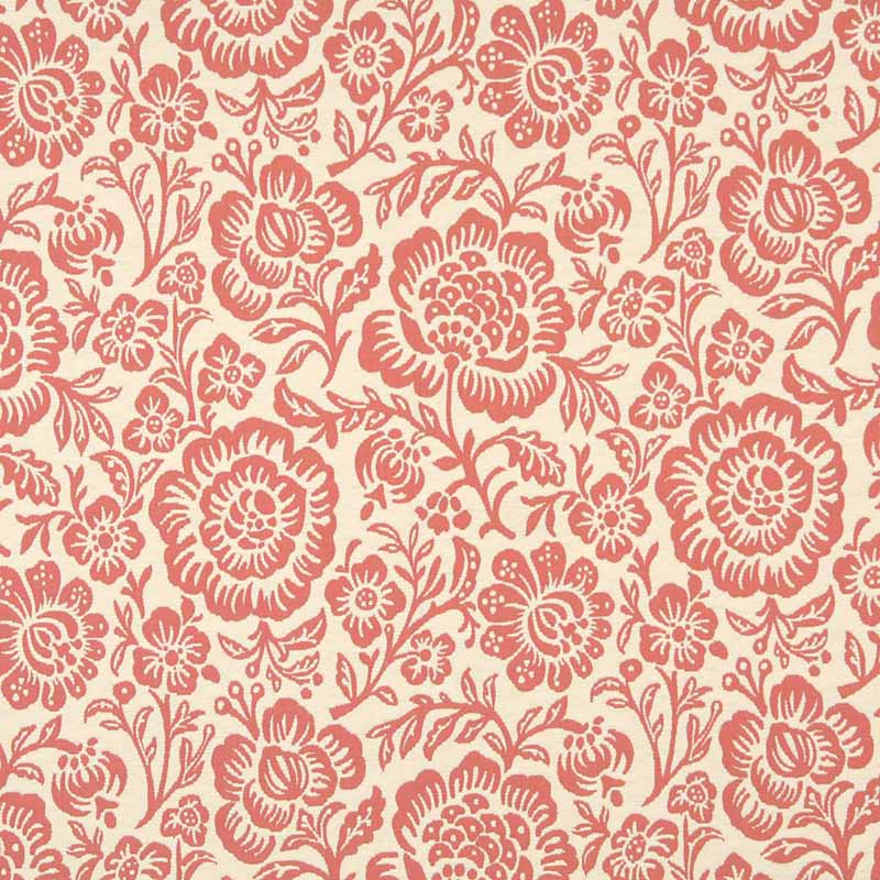 coral floral fabric