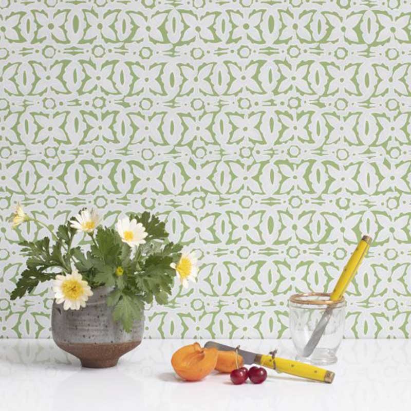 Galbraith and Paul Reverse Monarch Light Kelly Wallpaper 40% Off | Samples