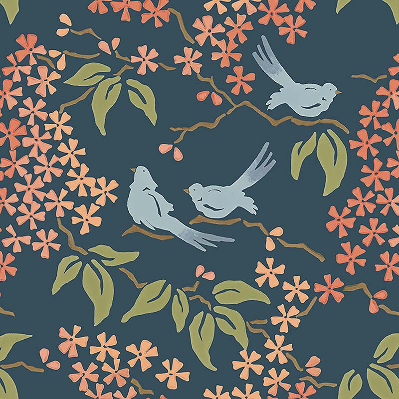 Galbraith and Paul Birds Midnight Wallpaper 40% Off | Samples