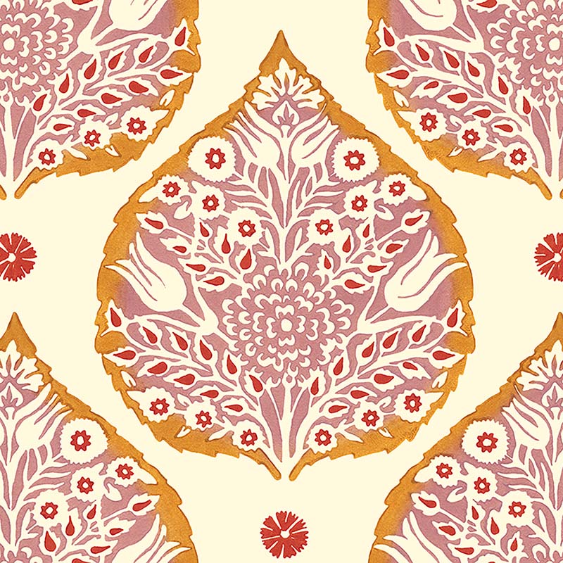 Galbraith and Paul Lotus Orange Wallpaper 40% Off | Samples