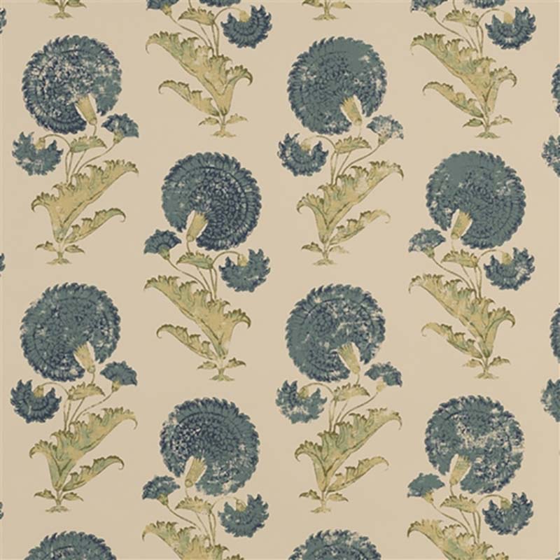 Jasper Indian Flower Blue Wallpaper 40% Off | Samples