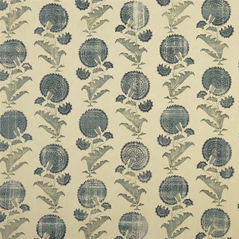 Jasper Indian Flower Blue Fabric 40% Off | Samples
