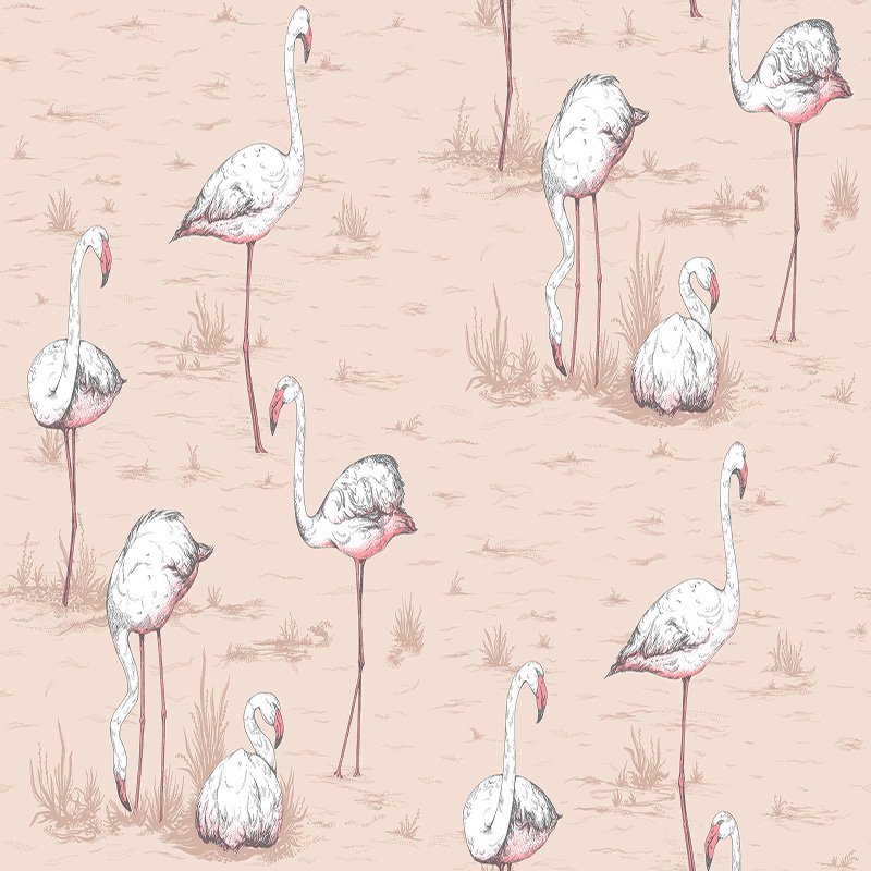 COLE AND SON FLAMINGOS Plaster Pink Wallpaper