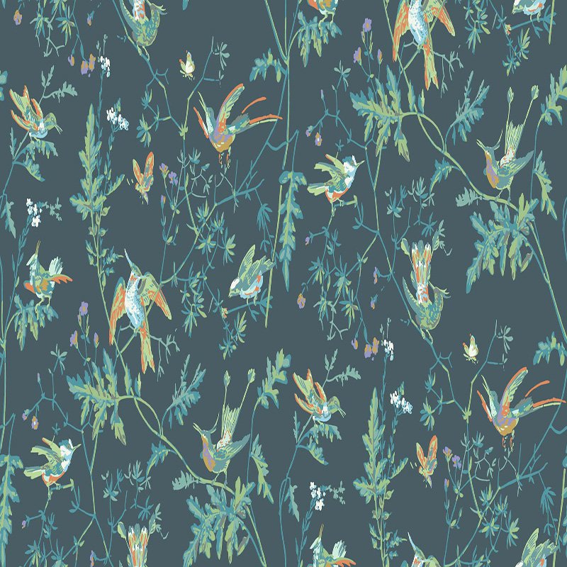 Cole and Son Hummingbirds Viridian Wallpaper 40% Off | Samples