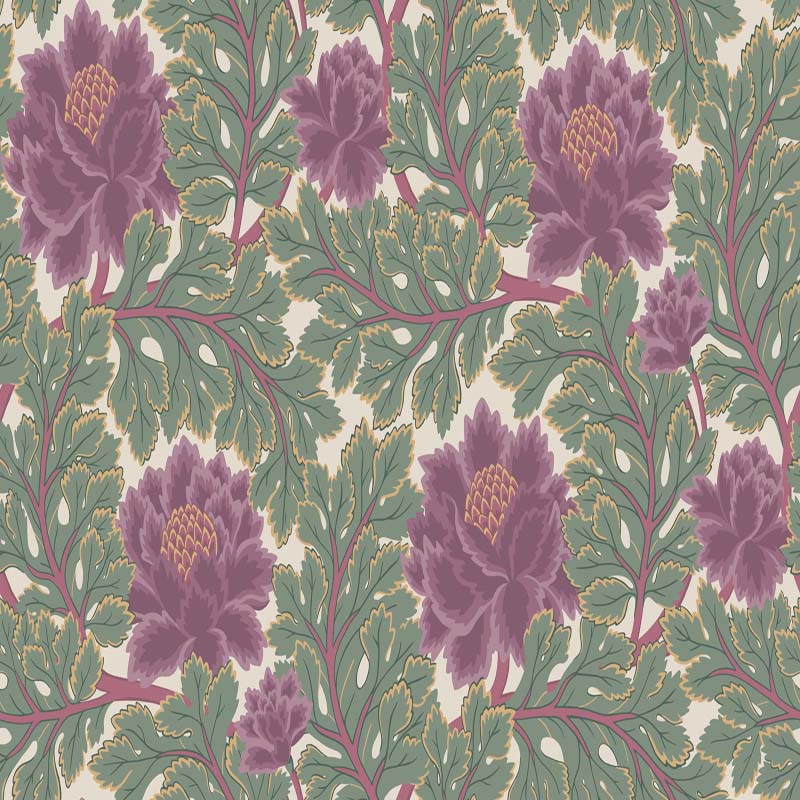 Cole and Son Aurora Mulberry Sage Parc Wallpaper 40 Off Samples