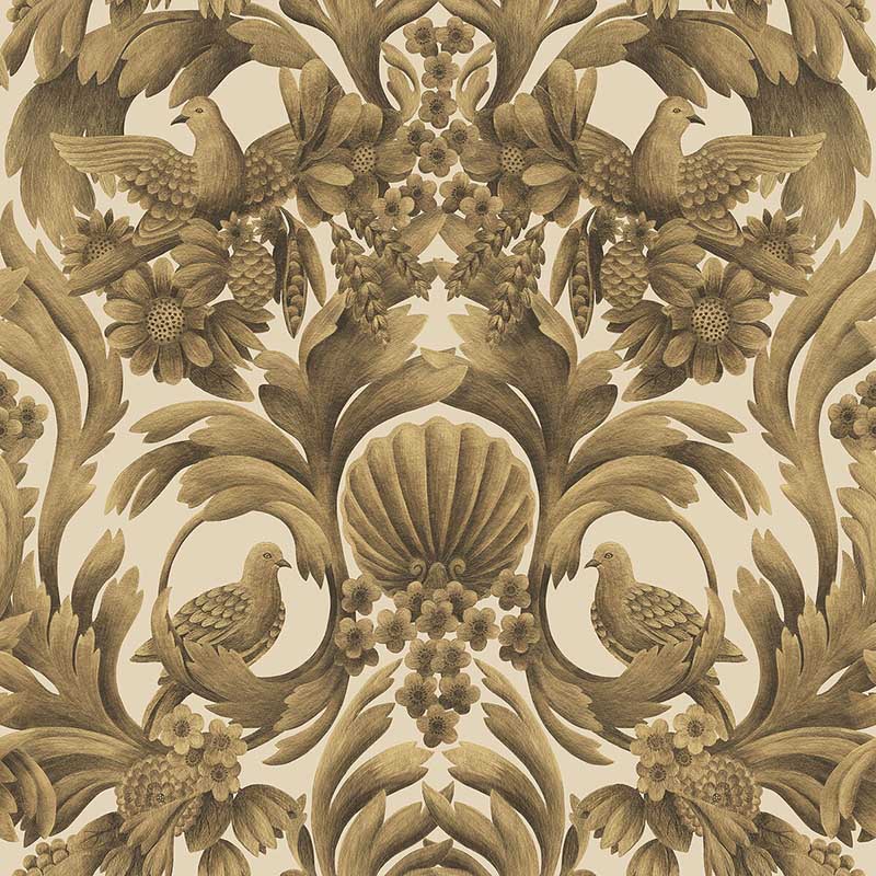 Cole and Son Gibbons Carving Metallic Gold On Sand Wallpaper 40% Off ...