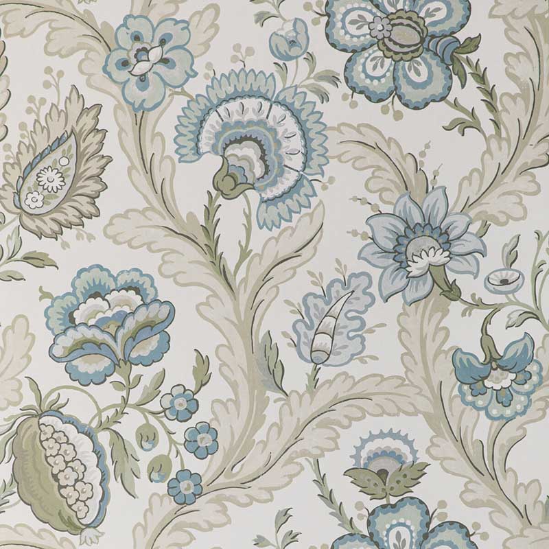 Lee Jofa Wimberly Paper Aqua Sage Wallpaper 40% Off | Samples