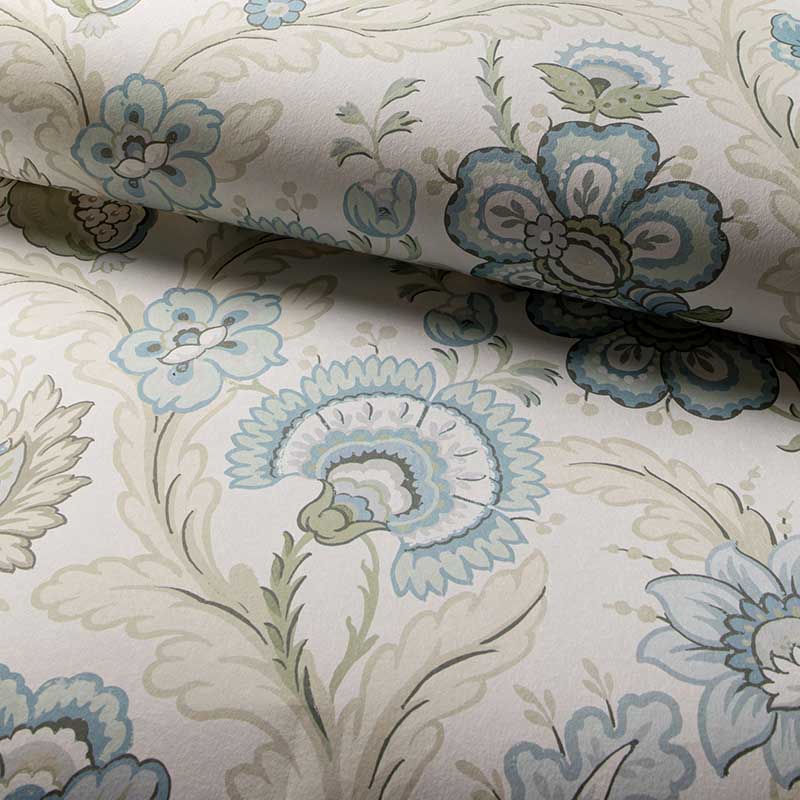 Lee Jofa Wimberly Paper Aqua Sage Wallpaper 40% Off 