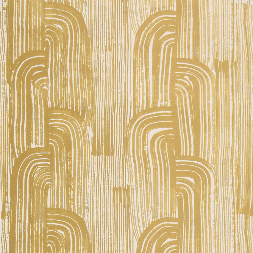 Groundworks Crescent Paper Gold/Ivory Wallpaper | DecoratorsBest