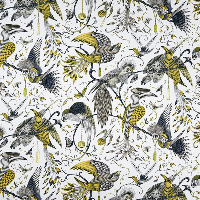 Clarke and Clarke Audubon Gold Fabric 40 Off Samples