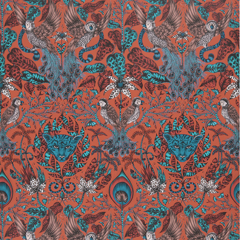 Clarke And Clarke Amazon Red Wallpaper 40 Off Samples