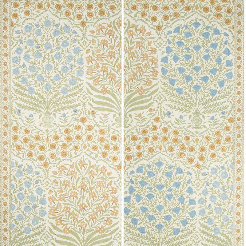 Lee Jofa Sameera Paper Sapphire Gold Wallpaper 40 Off Samples