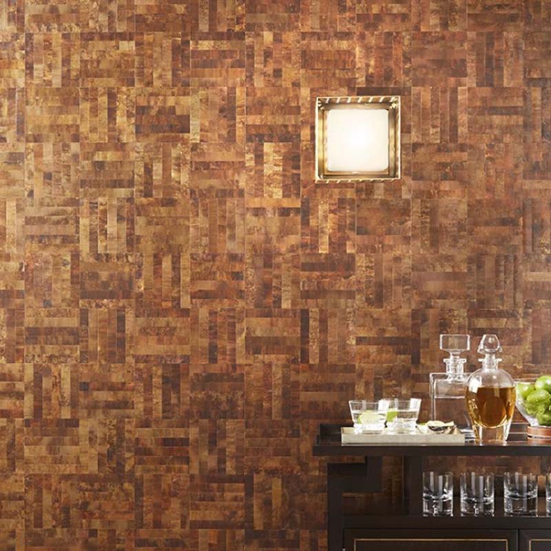 Maya Romanoff Basketweave Tortoise Wallpaper 40% Off | Samples