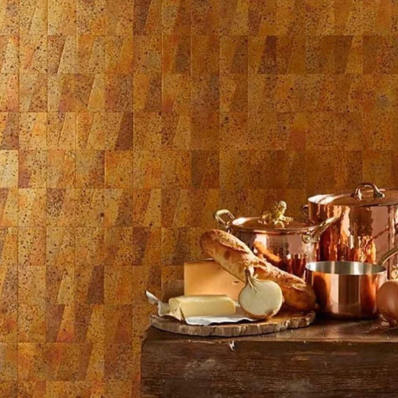 Maya Romanoff True Metals Trapezoid Fiery Copper Wallpaper ...