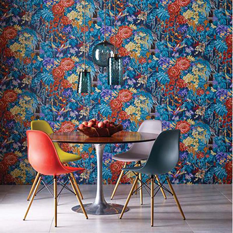 Shop Mughal Wallpaper in Navy and Paprika by Matthew Williamson for Osborne  & Little | Burke Decor