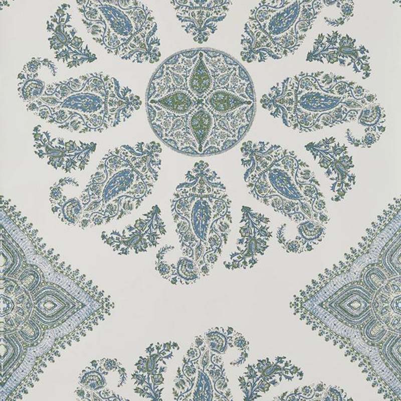 Peter Dunham Samarkand Blue Green On White Wallpaper 40% Off | Samples