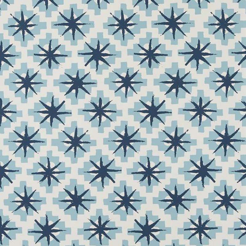 Peter Dunham Starburst Blue Blue Wallpaper 40% Off | Samples