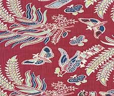 China Seas Malay Batik Watermelon / Blue Fabric 2320-03
