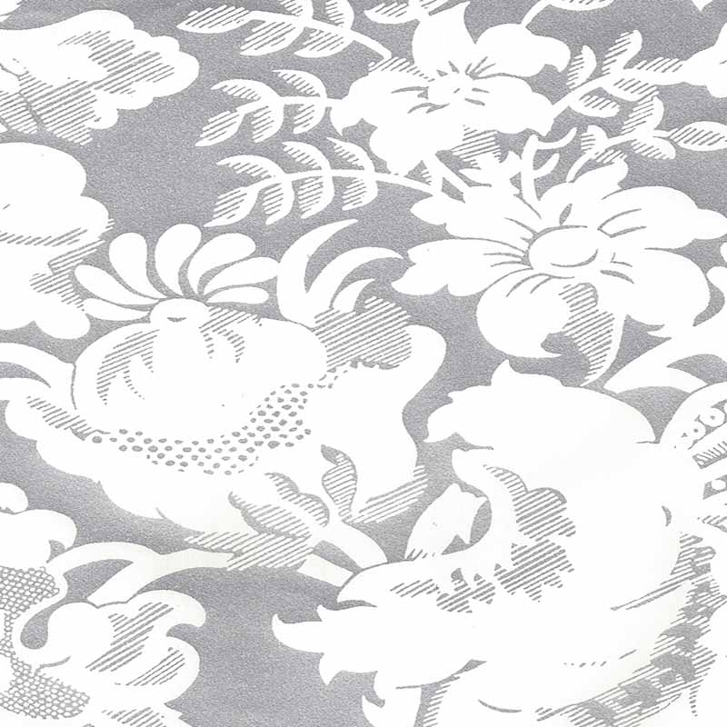 Quadrille Des Gardes Reverse Silver Metallic Wallpaper 40 Off Samples