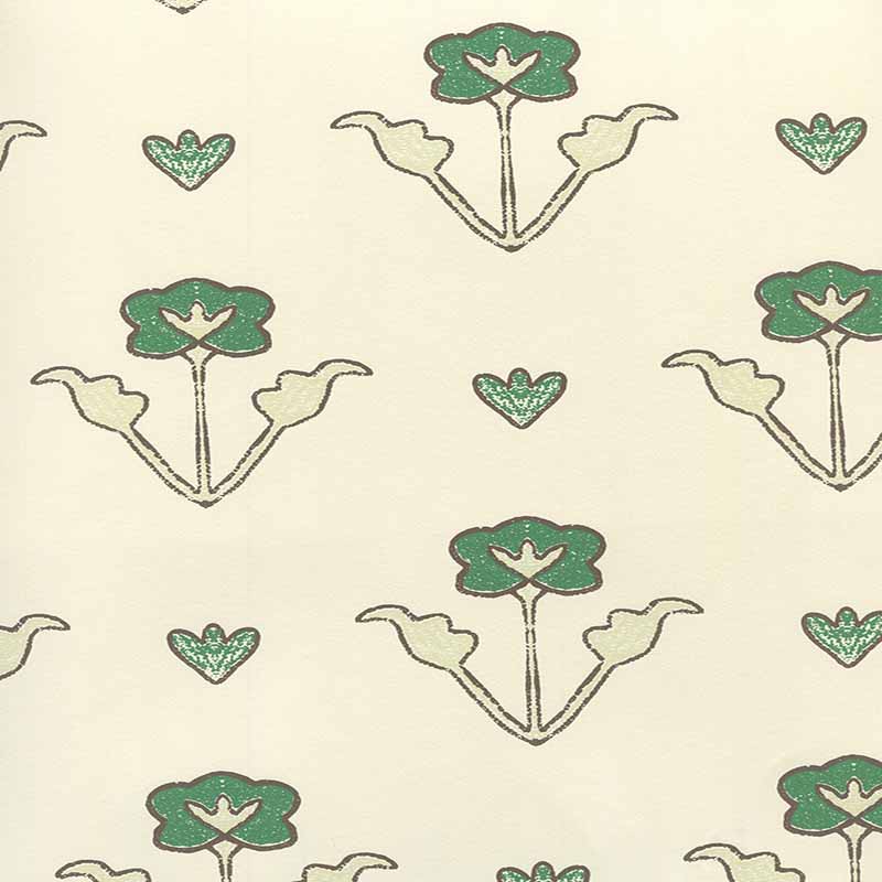 Home Couture Clementine All Over Green Brown Wallpaper 40% Off | Samples