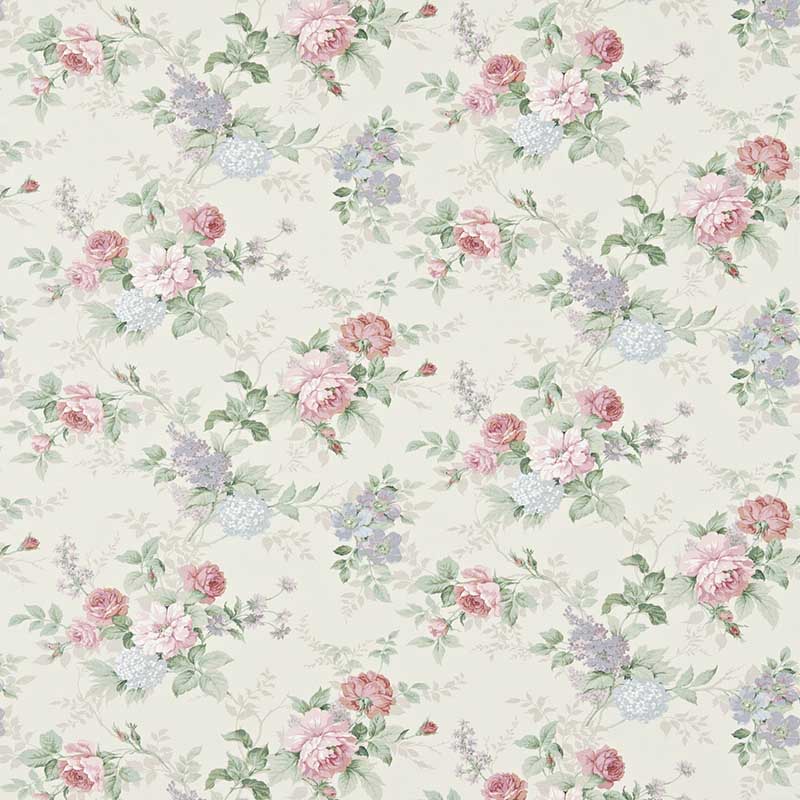 Sanderson Rosamund Pink Lilac Cream Fabric 40% Off | Samples