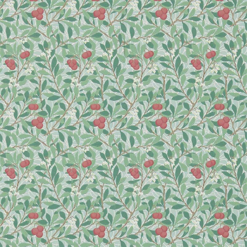 Morris and Co Arbutus Thyme Coral Wallpaper 40% Off | Samples