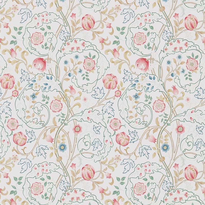 Morris and Co Mary Isobel Pink Ivory Wallpaper 40% Off | Samples