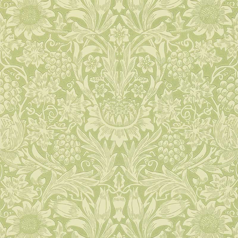 Morris and Co Sunflower Pale Green Wallpaper 40% Off | Samples