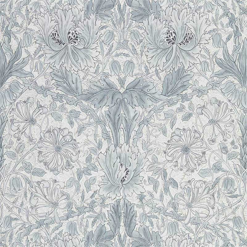 Morris And Co Pure Honeysuckle Tulip Cloud Grey Wallpaper 40 Off Samples