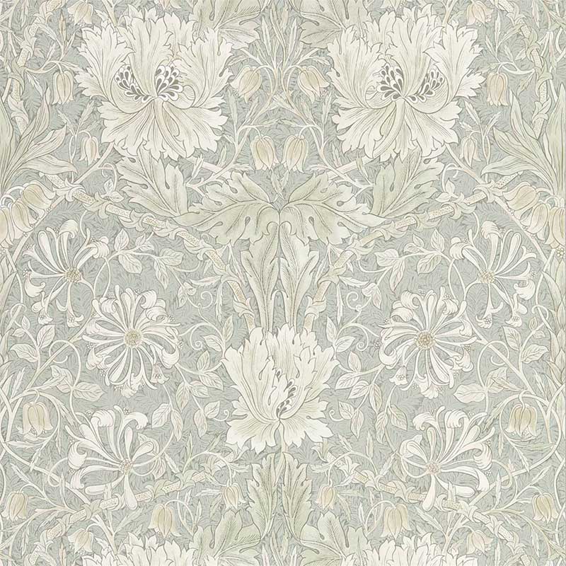 Morris And Co Pure Honeysuckle Tulip Grey Blue Wallpaper 40 Off Samples