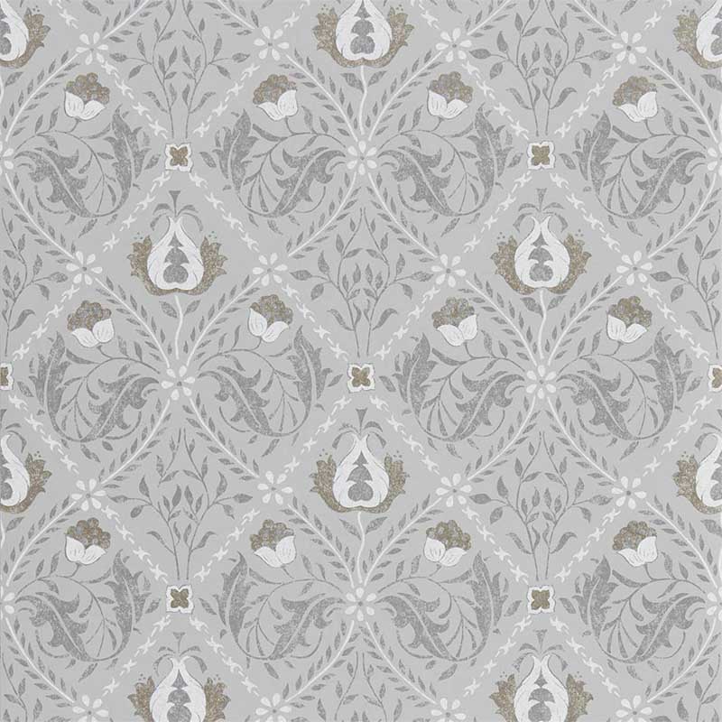 Morris and Co Pure Trellis Lightish Grey Wallpaper 40 Off Samples