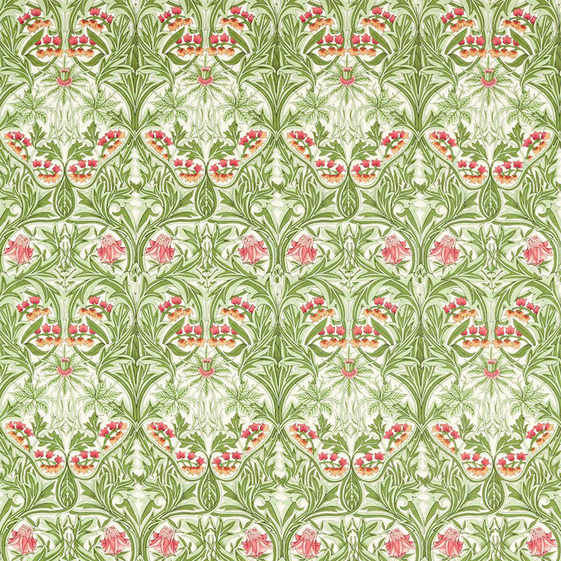 Morris and Co Bluebell Leaf Green Sweet Briar Fabric 40% Off | Samples