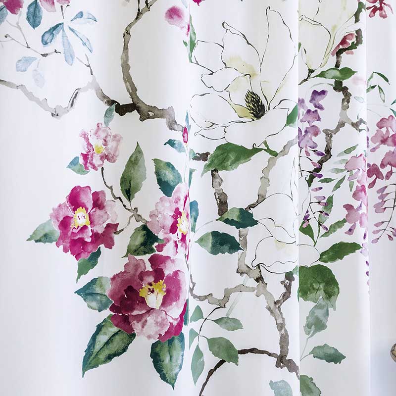 Sanderson Magnolia & Blossom Blossom Leaf Fabric 40 Off Samples