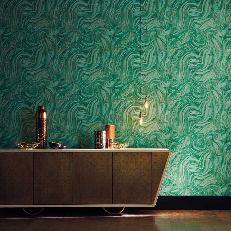 Brewster Home Fashions Makrana Marble Moss Wallpaper | DecoratorsBest