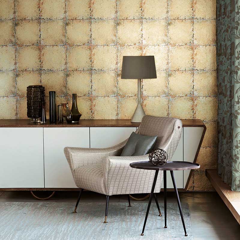 Zoffany Lustre Tile Gold Wallpaper 40 Off Samples