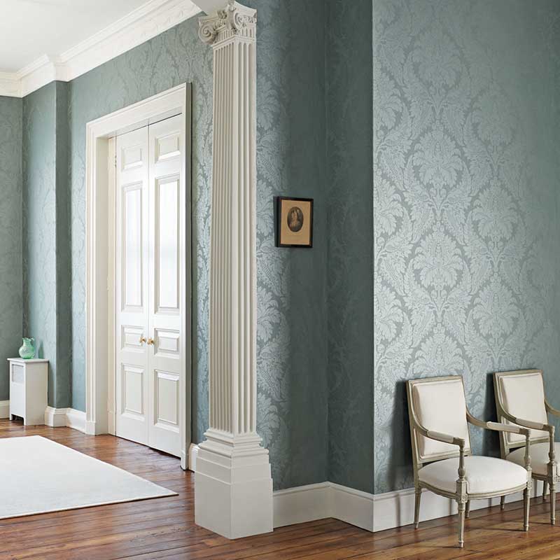 Zoffany Malmaison Damask Teal Wallpaper 40 Off Samples