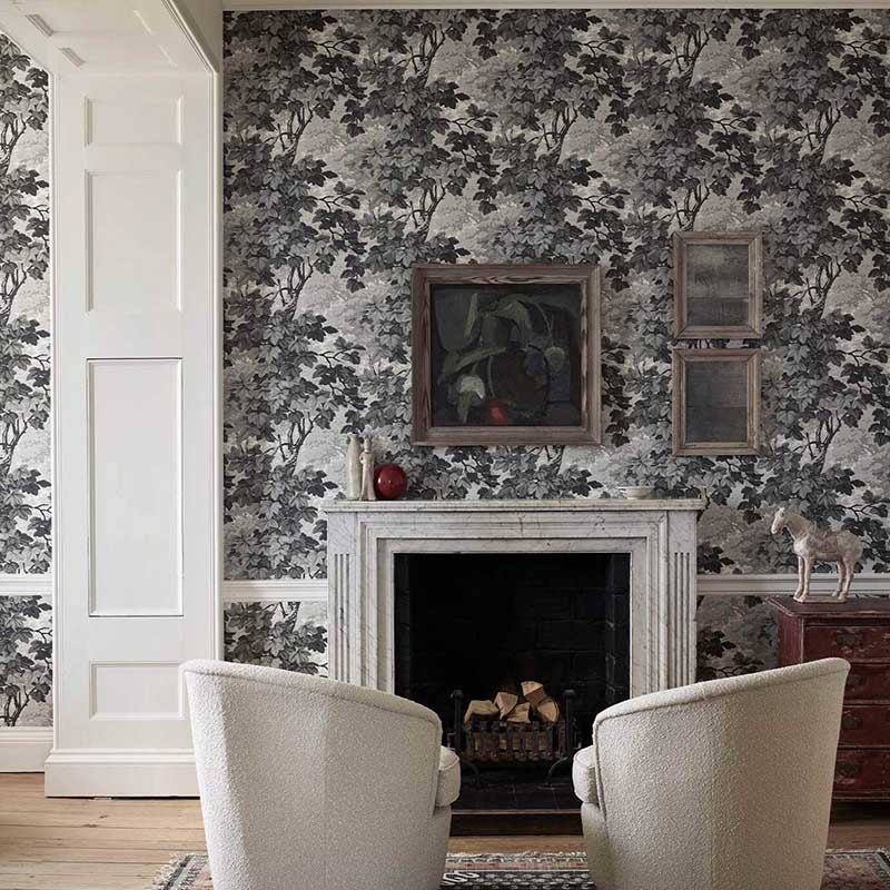 Richmond Taupe Floral Wallpaper,M1686 | Total Wallcovering