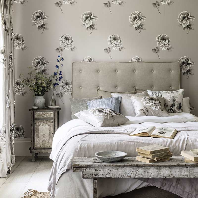 Sanderson Rosa Rosa Indigo Wallpaper 40% Off | Samples