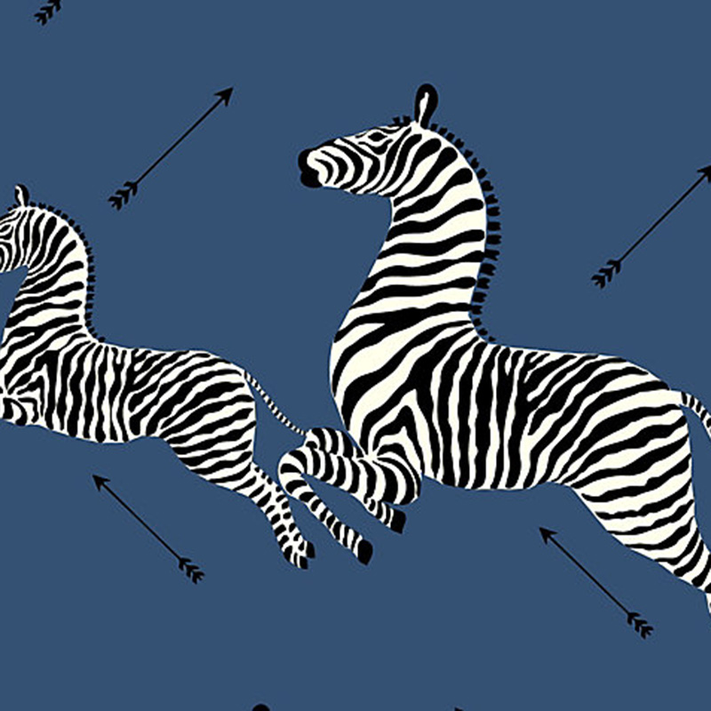 Scalamandre Zebras Vinyl Denim Wallpaper 40 Off Samples