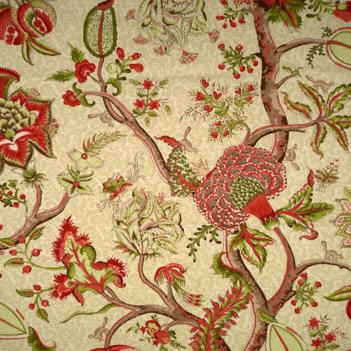 Scalamandre Pondicherry Turkey Red On Lime Fabric 40 Off Samples