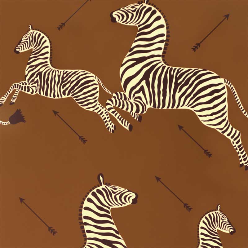 Scalamandre Zebras Safari Brown Wallpaper 40% Off | Samples