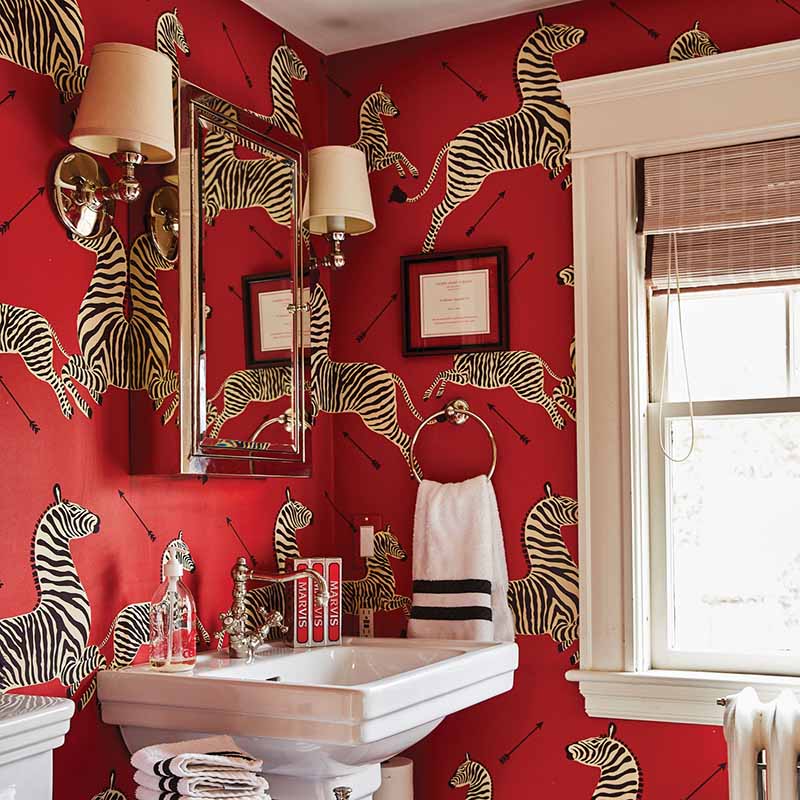 zebra wallpaper decor
